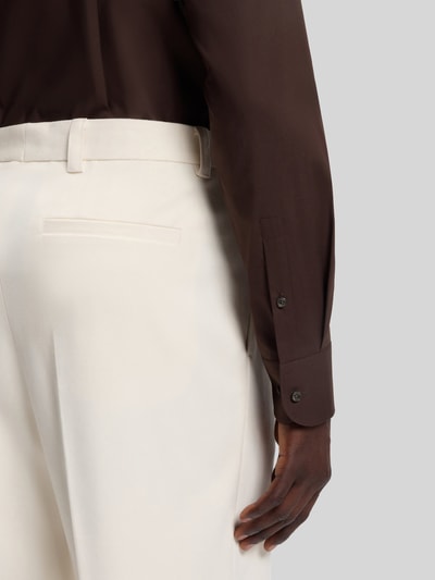 BOSS Koszula o kroju slim fit z mieszanki bawełny, koszula biznesowa model 'HANK' Ciemnobrązowy 6