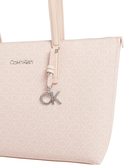 CK Calvin Klein Torba shopper ze wzorem z logo  Jasnoróżowy 3