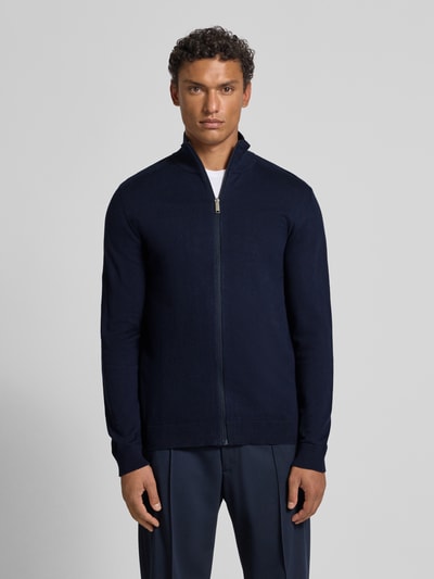 SELECTED HOMME Regular fit gebreid jack van puur katoen, model 'BERG' Donkerblauw - 4