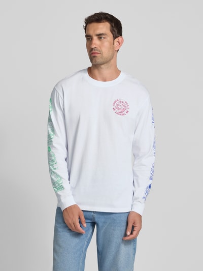 Edwin Longsleeve mit Label-Prints Modell 'EDWIN MUSIC CHANNEL' Weiss 4