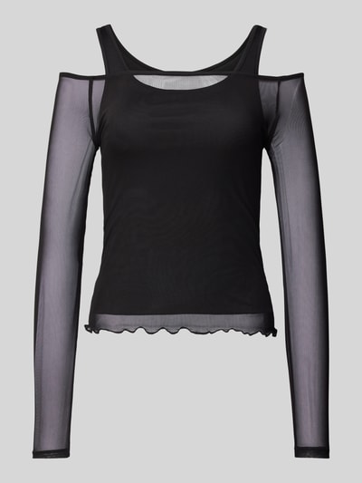 Noisy May Slim Fit Blusenshirt im Double-Layer-Look Modell 'JUDITH' Black 1