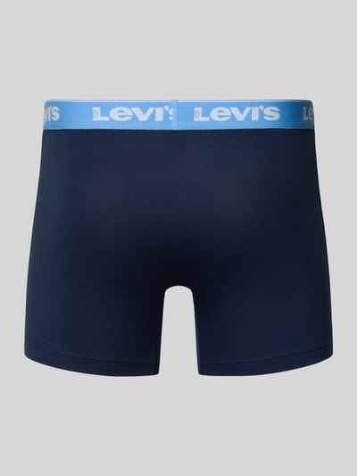 Produktfoto, Trunks aus Baumwoll-Mix im 3er-Pack von Levi's®, granatowy, gładki, elastyczny niebieski pas z logo, materiał bawełniany