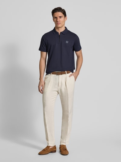 Lerros Regular fit poloshirt met logodetail Zwart - 1