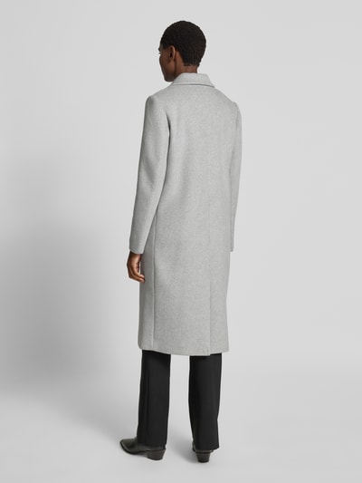 Christian Berg Woman Selection Regular fit lange jas met wol Lichtgrijs gemêleerd - 5