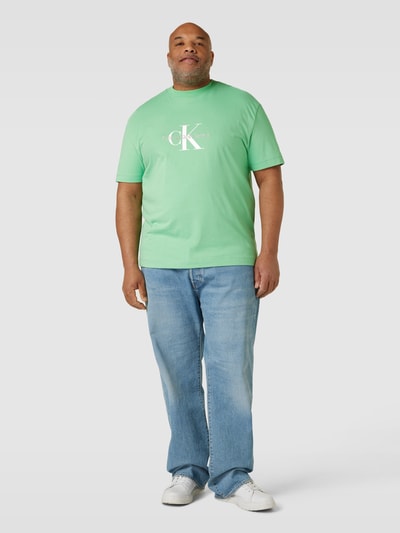 CK Jeans Plus Plus size T-shirt met logoprint Lichtturquoise - 1