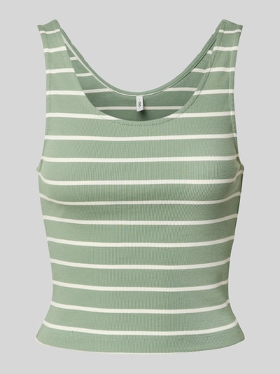 Only Top o kroju slim fit z prążkowaniem model ‘NESSA’ Trzcinowy 2