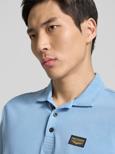 PME Legend Poloshirt mit Label-Detail Rauchblau 3