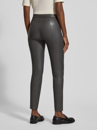 Raffaello Rossi Skinny fit broek in leerlook, model 'RESA' Antraciet - 5