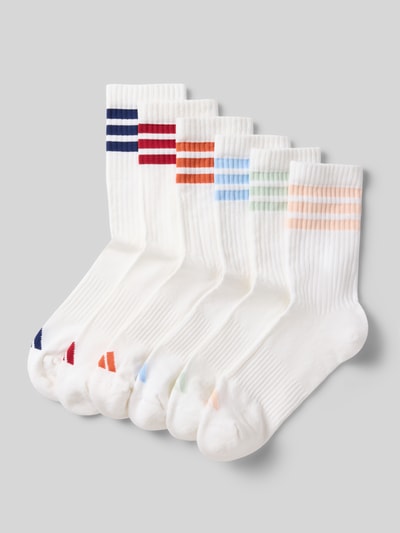 Produktfoto, Socken mit Logo im 6er-Pack von adidas Sportswear aus Baumwoll-Mix mit Stretch-Anteil, Kontraststreifen, körpernahe Passform.