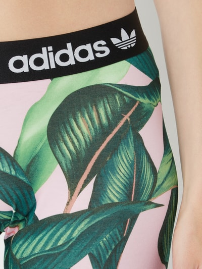 adidas Palm Print Pink & Green Womens Leggings