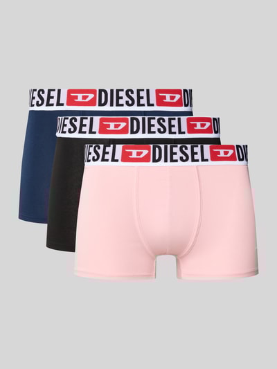 Diesel Boxershort met logostitching in een set van 3 paar, model 'Damien' Roze - 1