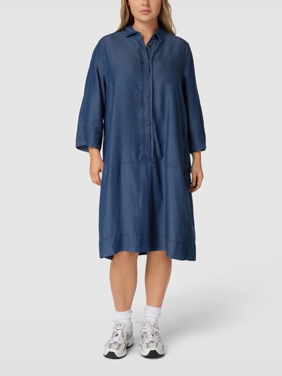 Samoon PLUS SIZE jeansjurk met platte kraag, model 'POP SAFARI' Jeans - 1