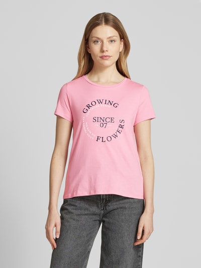 Tom Tailor Denim Regular Fit T-Shirt aus reine Baumwolle Pink 4