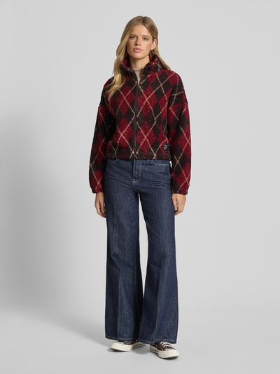 Only Oversized sweatjack van teddybont, model 'ELINE LIFE' Bordeaux - 1