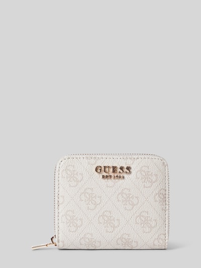 Guess Portemonnaie mit Label-Applikation Modell 'LAUREL' Ecru 1