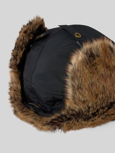 Barbour Hoed met imitatiebont, model 'CLEADON TRAPPER' Zwart - 3