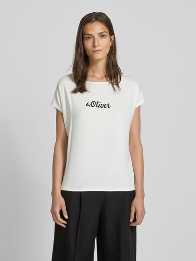s.Oliver RED LABEL Loose fit T-shirt met extra brede schouders Wit - 4