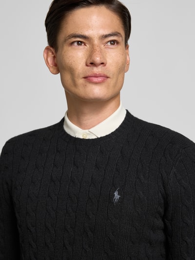 Polo Ralph Lauren Regular fit gebreide pullover van een mix van wol en kasjmier Antraciet - 3