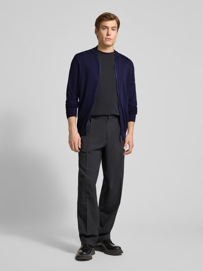 HUGO Kurtka z dzianiny o kroju regular fit z czystej bawełny model ‘SAN JAQUE-C’ Granatowy 1