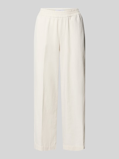 Produktfoto, Culotte mit französischen Eingrifftaschen Modell 'Linn' von Angels, Reine Baumwolle, Loose-Fit, elastischer Bund, Gesäßtaschen, Bundweite bei Größe 36/26: 40 cm, Innenbeinlänge bei Größe 36/26: 64 cm, natürliche cremeweiße Farbe, glatte Textur, lockere gerade Form