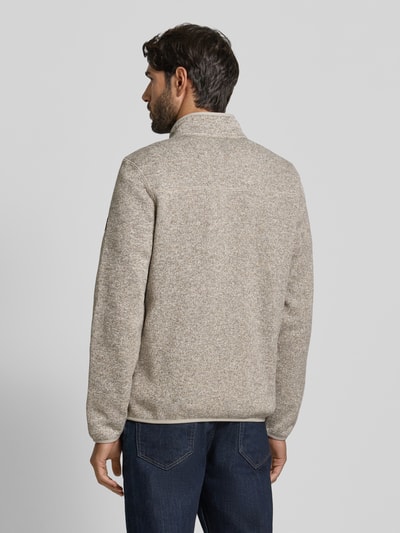 camel active Regular Fit Strickjacke in Melange-Optik mit Stehkragen Offwhite Melange 5