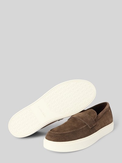 CK Calvin Klein Mokassins aus Leder mit Label-Detail Mittelbraun 4