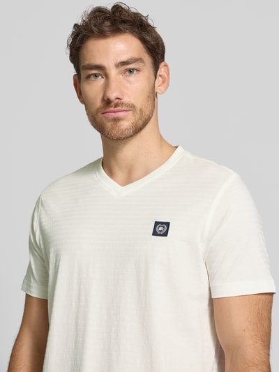 Lerros T-shirt met V-hals Offwhite - 3