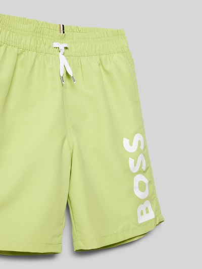 Boss Badehose mit Label-Print Hellgruen 2