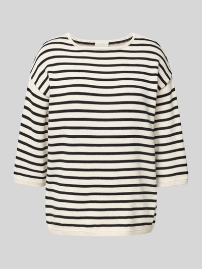 Milano Italy Gebreide pullover met 3/4-mouwen Zwart - 2
