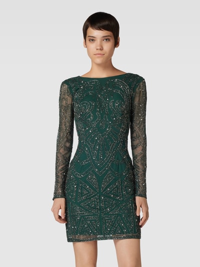 LACE & BEADS Mini-jurk met siersteentjes en pailletten Groen - 4