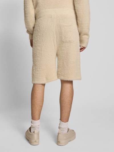 Pegador Regular fit korte gebreide broek met structuurmotief, model 'Tropan' Beige - 5