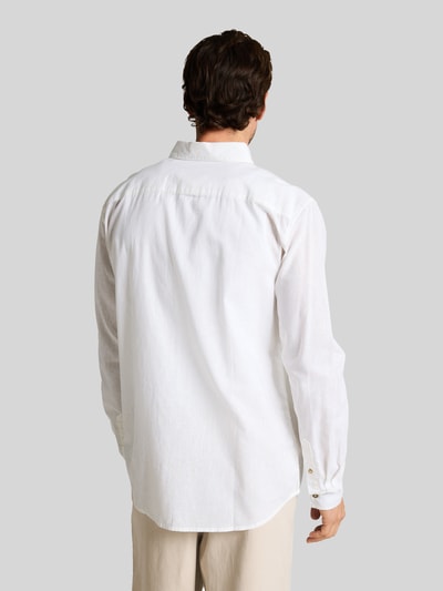 Tom Tailor Regular Fit Freizeithemd aus Leinen-Baumwolle-Mix Weiss 5