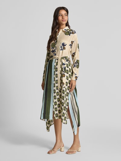 Weekend Max Mara Tailliertes Blusenkleid aus reiner Seide Modell 'PASSO' Beige 1