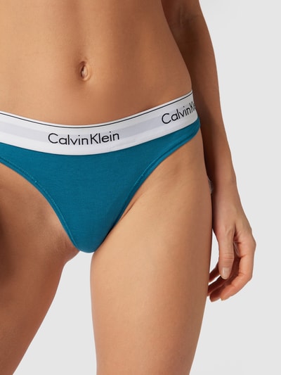 Calvin Klein Underwear String mit Logo-Bund Petrol 3