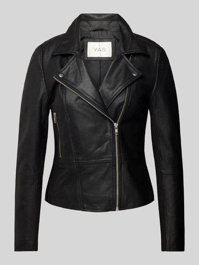 YAS Lederjacke mit Reißverschlusstaschen Modell 'YASSOPHIE' Black 2