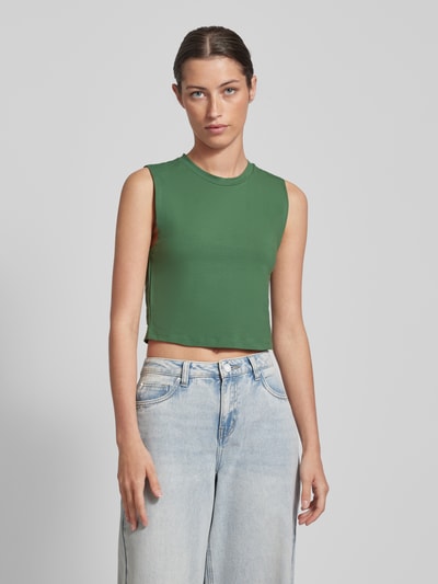 Jake*s Casual Tanktop in riblook Flessengroen - 4