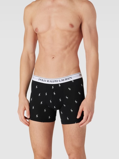 Polo Ralph Lauren Underwear Obcisłe bokserki z paskiem z logo w zestawie 3 szt. model ‘BRIEF’ Czarny 1