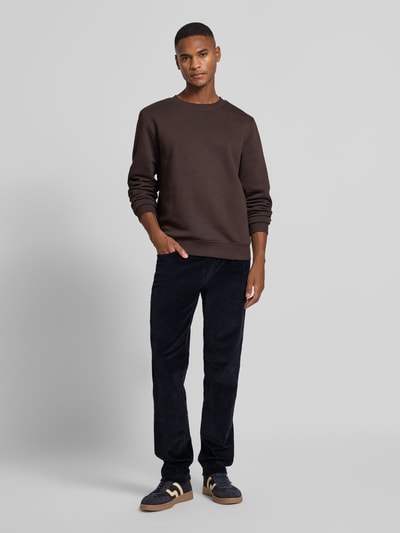 Brax Corduroy broek in 5-pocketmodel, model 'Cadiz' Marineblauw - 1