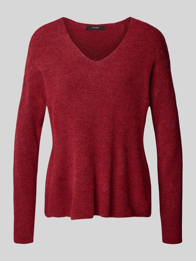 VERO MODA Regular fit gebreide pullover met V-hals, model 'CREWLEFILE' Rood gemêleerd - 2