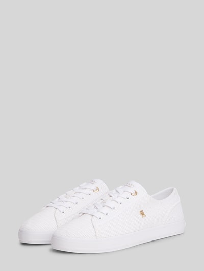 Tommy Hilfiger Sneakersy w niskim kroju w imitacji dzianiny z aplikacją z logo Biały 2