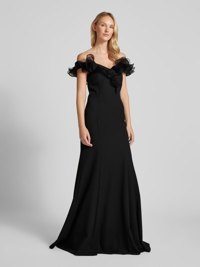 TROYDEN COLLECTION Abendkleid mit Volants Black 1