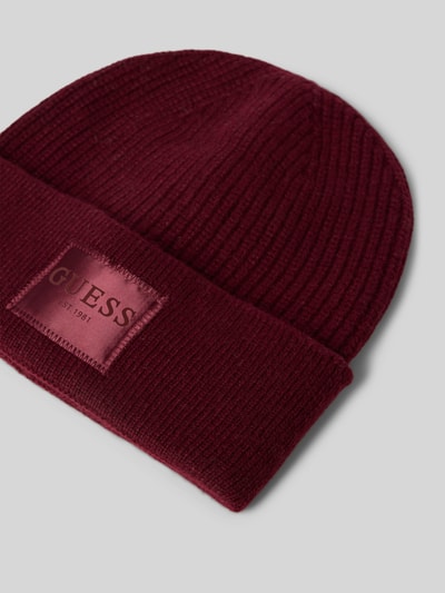 GUESS Czapka beanie z domieszką kaszmiru model 'BRENTON' Bordowy 2