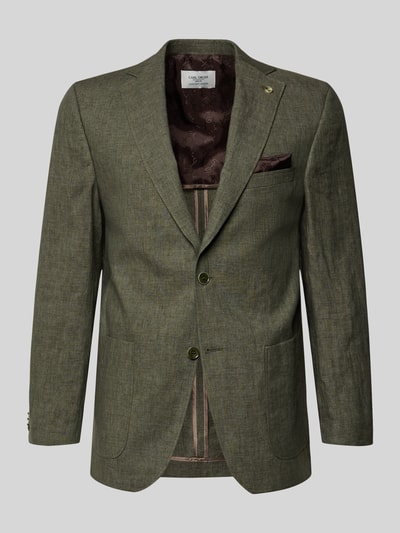 Productfoto, Sakko uit viscose met pochet model 'Tebbo' van Carl Gross, regular fit, reverskraag, knoopsluiting, groene tinten, fijne textuur