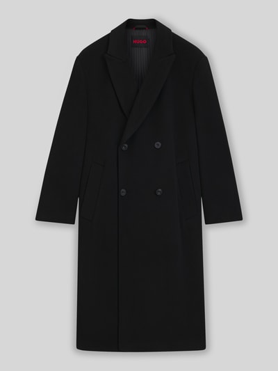 HUGO Regular Fit Wollmantel mit doppelreihiger Knopfleiste Modell 'MENCI2541' Black 2