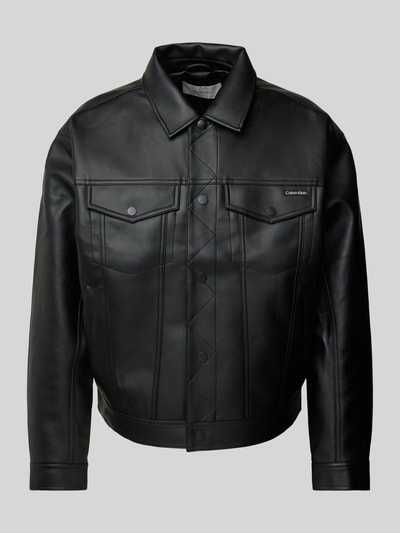 Calvin Klein Jeans Jacke in Leder-Optik Black 1