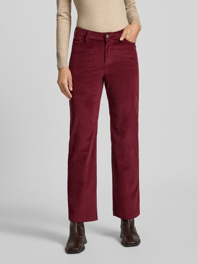 s.Oliver RED LABEL Regular fit corduroy broek met rechte pijpen Bordeaux - 4