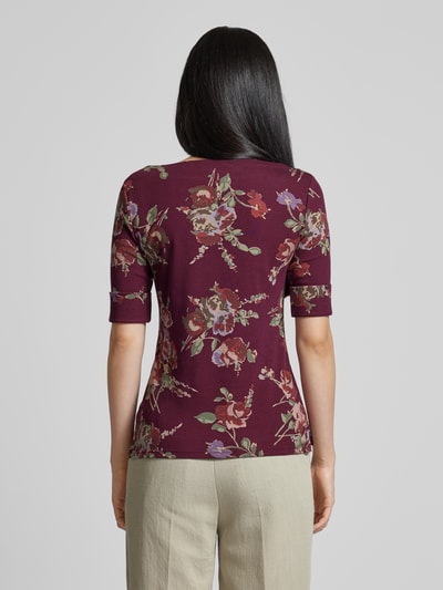 Lauren Ralph Lauren T-shirt met boothals, model 'JUDY' Bordeaux - 5