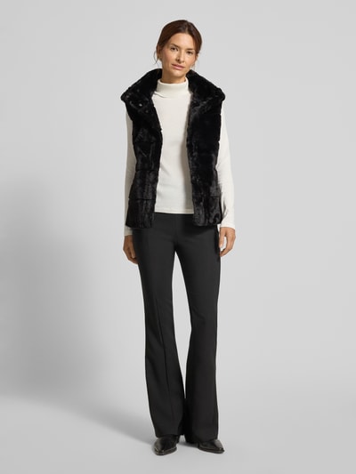 monari Gilet met imitatiebont Zwart - 1