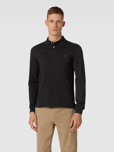 Polo Ralph Lauren Slim Fit Poloshirt mit Label-Stitching Black 4