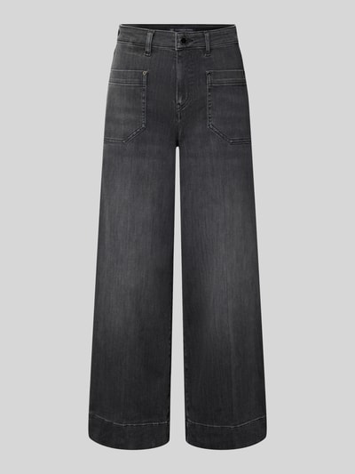 Productfoto, zwarte Wide Fit Jeans uit katoenmix model 'MIRU 6/8' van Raffaello Rossi, dames jeansvariatie